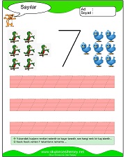 okul öncesi 1 sayısı çizgi çalışması